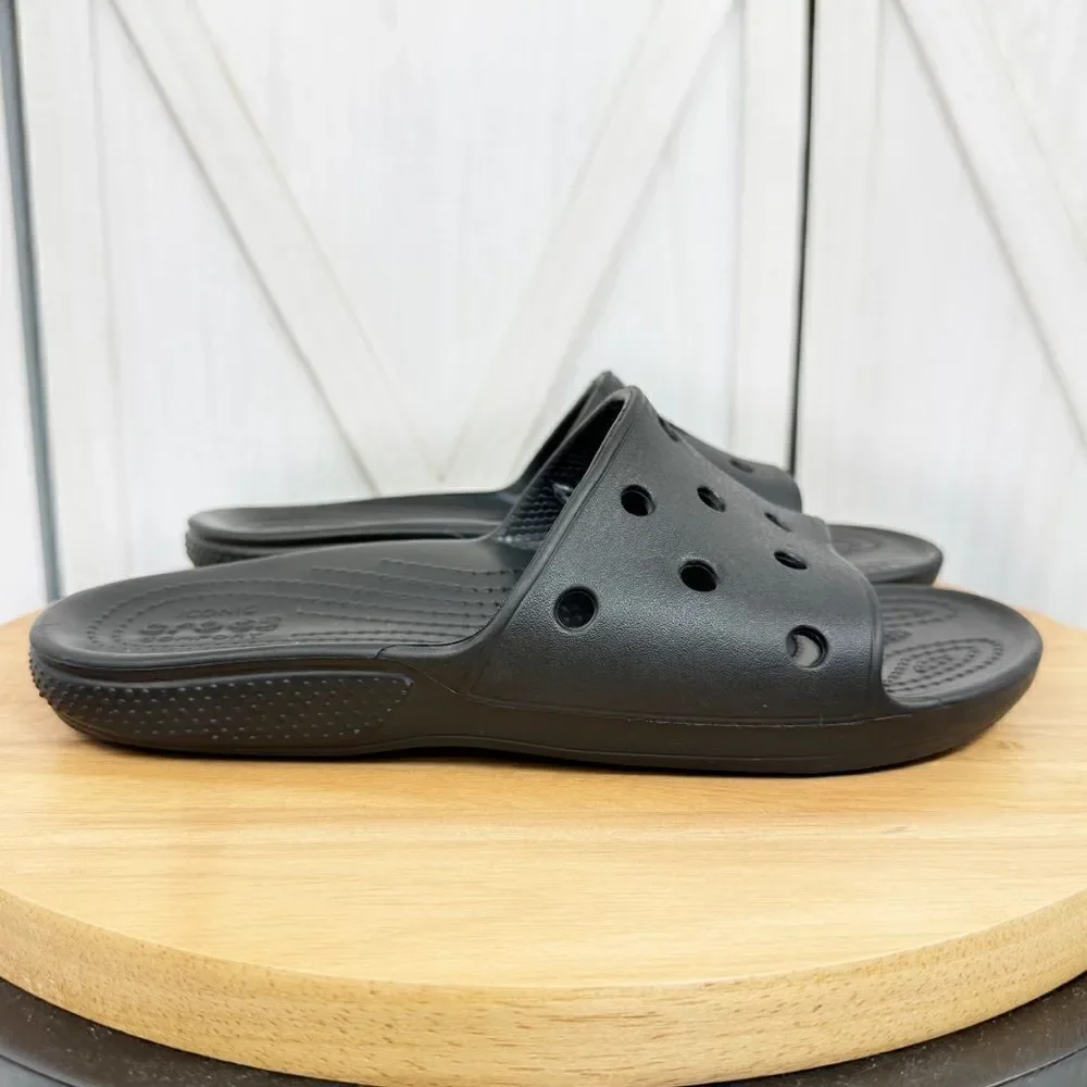 Crocs Classic Slide Sandals‎ Black Unisex Size 7 Men 9 Women